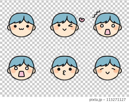 Mr. Short and various facial expressions set 113271127