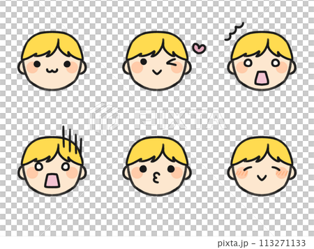 Mr. Short and various facial expressions set 113271133