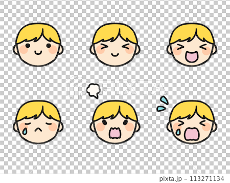 Mr. Short and various facial expressions set 113271134