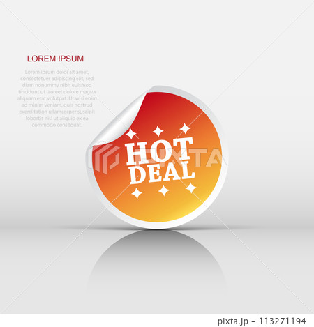 Hot deal stickers. Vector illustration on white background. 113271194