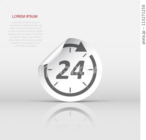 24 Hours sticker label. Vector illustration. 24 Hours sticker label. Vector illustration. 113271258