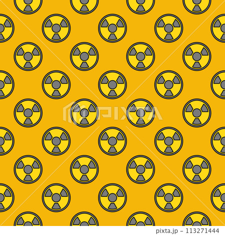 Radiation Radioactive Warning vector colored seamless pattern 113271444