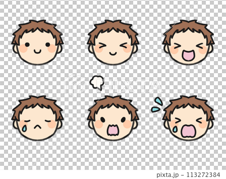 Forehead and various facial expressions set 113272384