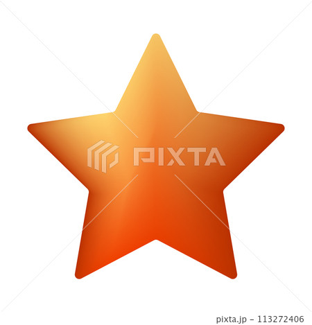 3D golden realistic star isolated on white...のイラスト素材 [113272406] - PIXTA