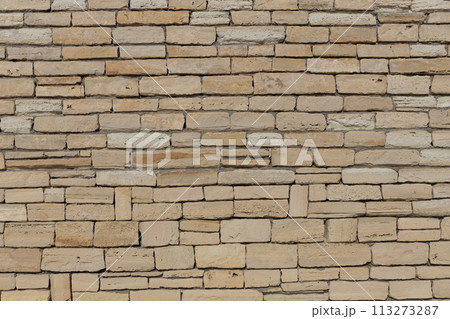 Uniform Sandstone Brick Wall Uniform Sandstone Brick Wall 113273287