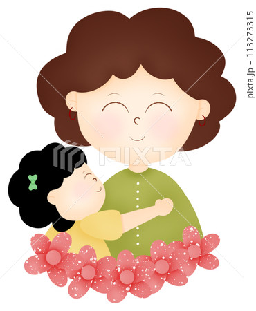 Child with mom  113273315