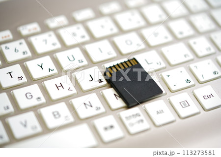 sdカードとパソコンのキーボード sdカードとパソコンのキーボード 113273581