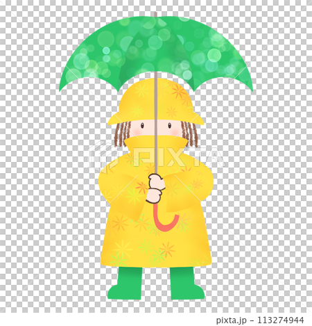 打傘的小孩插畫 打傘的小孩插畫 113274944