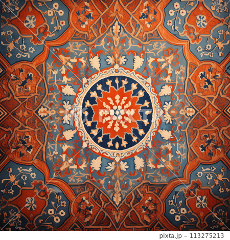 Fabric with multicolor ornaments 113275213