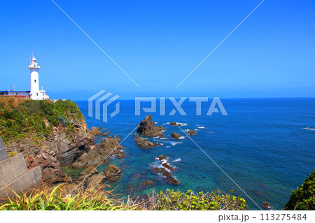 大王崎灯台　大王崎　灯台　三重県大王町　八満さん公園　伊勢湾　太平洋　県営波切漁港　波切九鬼城址　 113275484