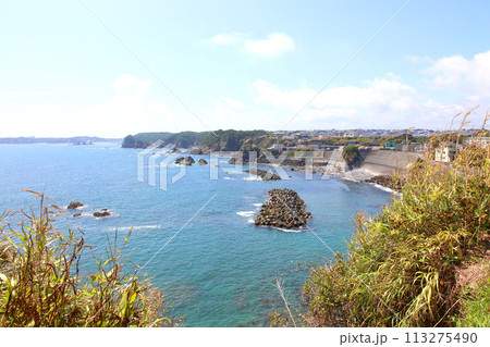 大王崎灯台　大王崎　灯台　三重県大王町　八満さん公園　伊勢湾　太平洋　県営波切漁港　波切九鬼城址　 113275490