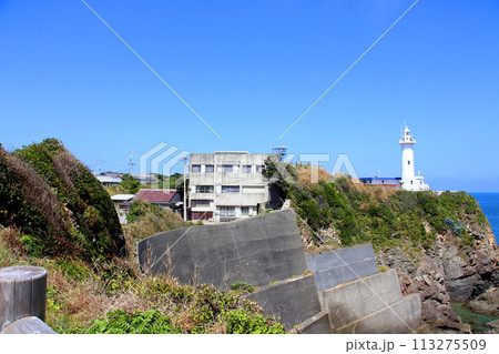 大王崎灯台　大王崎　灯台　三重県大王町　八満さん公園　伊勢湾　太平洋　県営波切漁港　波切九鬼城址　 113275509