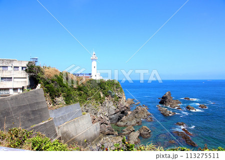 大王崎灯台　大王崎　灯台　三重県大王町　八満さん公園　伊勢湾　太平洋　県営波切漁港　波切九鬼城址　 113275511