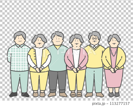 Senior gathering full body illustration Senior gathering full body illustration 113277157