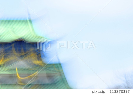 南海トラフ巨大地震発生イメージ　（ 大阪城公園天守閣 ） 113278357