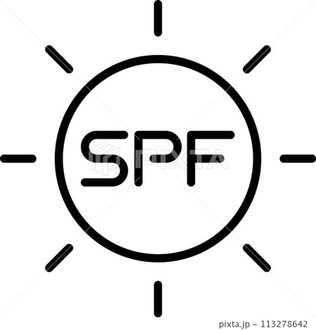 紫外線を表す太陽のアイコン 113278642
