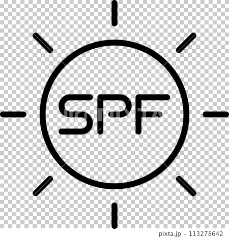 紫外線を表す太陽のアイコン 113278642