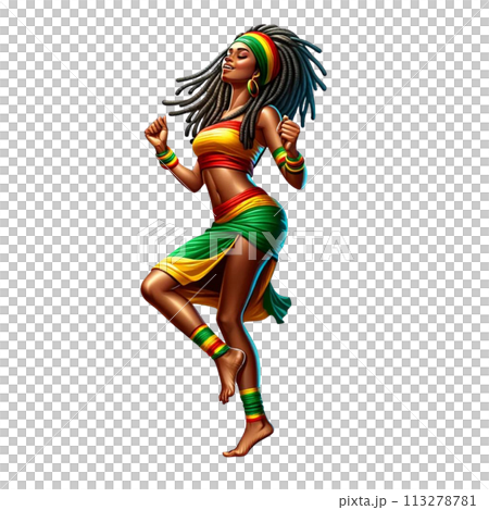 レゲエ　踊るラスタウーマン　 113278781