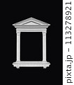 Details, elements of buildings classical architecture. Isolated on a black. Templates for art, design. 113278921