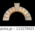 Details, elements of buildings classical architecture. Isolated on a black. Templates for art, design. 113278925