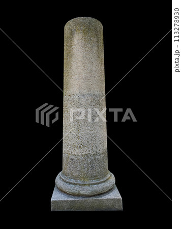 Details, elements of buildings classical architecture. Isolated on a black. Templates for art, design. 113278930