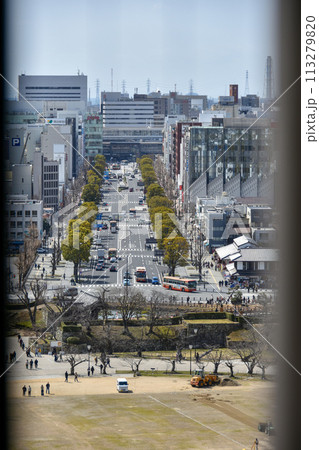 姫路城天守閣から眺める姫路市の風景 姫路城天守閣から眺める姫路市の風景 113279820