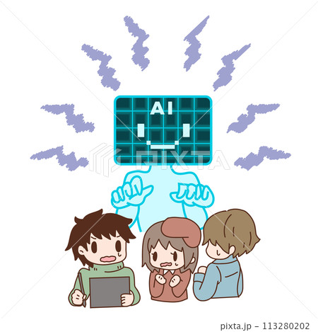 AIにおびえるクリエイターのイラスト 113280202