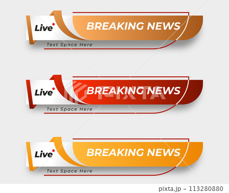 tv news bar. bars newspaper. social media bars. Television broadcast media title banner. title bar tv news bar. bars newspaper. social media bars. Television broadcast media title banner. title bar 113280880