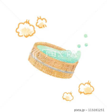風呂桶のシンプルなイラスト 113281251
