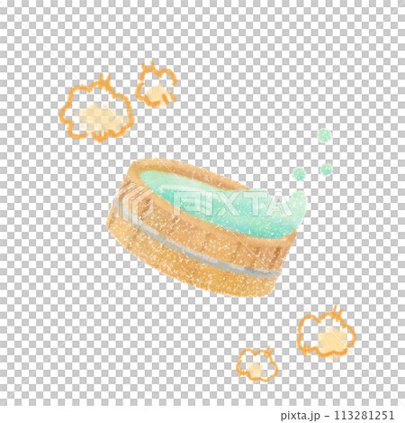 風呂桶のシンプルなイラスト 113281251