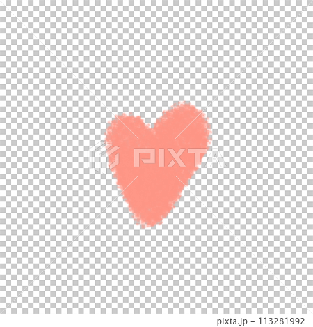 ピンクの優しいハートマークのイラスト 113281992