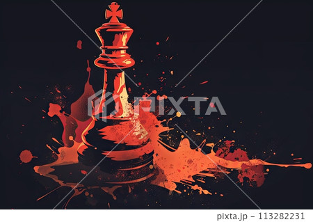a chess game abstract, a queen with cartoon shape executing a powerful attack, demonstrating the versatility and dominance of this royal piece a chess game abstract, a queen with cartoon shape executing a powerful attack, demonstrating the versatility and dominance of this royal piece 113282231