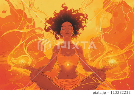 Channel the creative energy of your sacral chakra as you flow through a series of fluid hip-opening poses. cartoon Channel the creative energy of your sacral chakra as you flow through a series of fluid hip-opening poses. cartoon 113282232