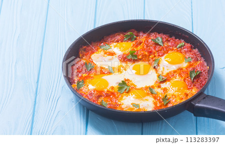 Traditional Israel food Shakshuka Traditional Israel food Shakshuka 113283397
