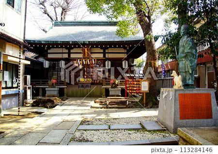 安倍晴明神社　本殿 ＆ 安倍晴明公像　陰陽師 安倍晴明の誕生地　大阪府 大阪市 阿倍野区 113284146