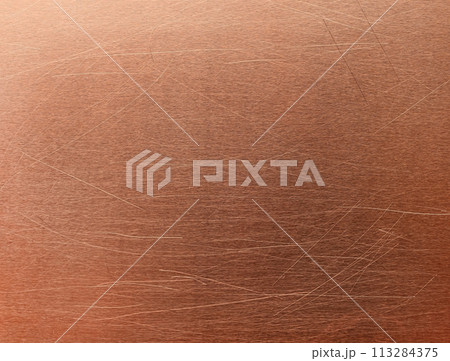 Copper or Bronze scratched metal plate texture 113284375
