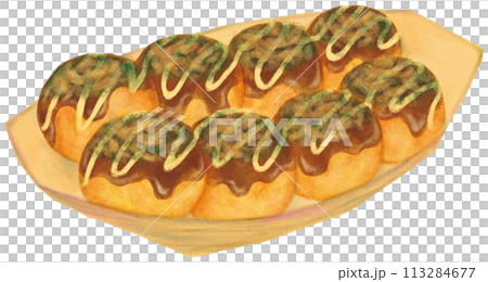 Illustration of takoyaki 113284677