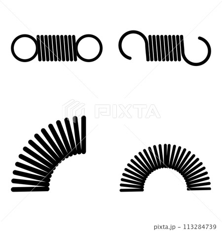Metal spring vector icon Metal spring vector icon 113284739