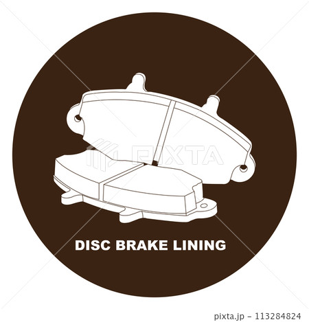 Disc brake lining icon 113284824