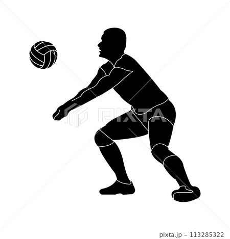 Volley ball player icon 113285322