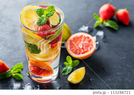 Vibrant Detox Water with Fresh Fruits Vibrant Detox Water with Fresh Fruits 113286721