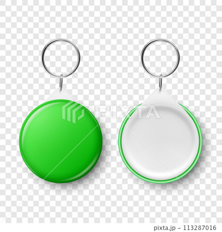 Vector 3d Realistic Green Blank Round Button Badge with Ring Holder Closeup, Isolated. ID Badge Design Template, Mockup. Design Template for Access Pass, Identification, Events. Front, Back Side View Vector 3d Realistic Green Blank Round Button Badge with Ring Holder Closeup, Isolated. ID Badge Design Template, Mockup. Design Template for Access Pass, Identification, Events. Front, Back Side View 113287016
