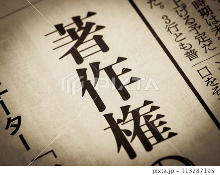 「著作権」と書かれたニュースの見出し 113287195