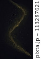 Dynamic digital wave or zigzag of gold particles with shiny star points creating an abstract background. 113287621