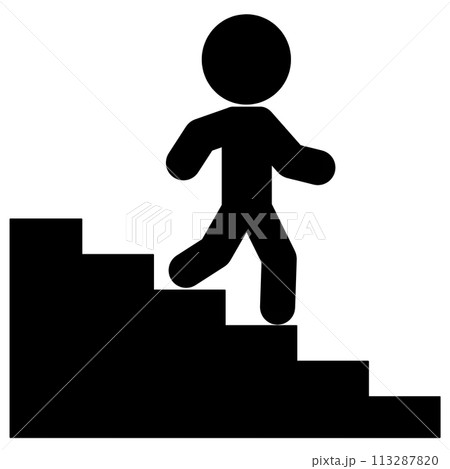 階段を下りる棒人間 113287820