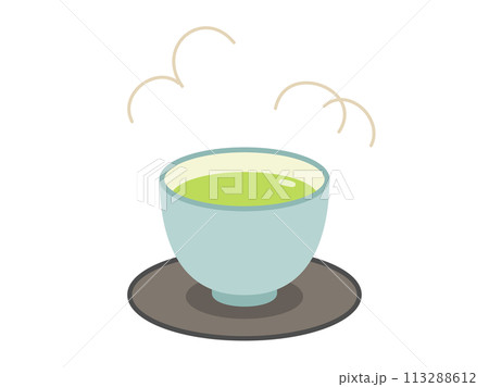 茶托とお茶の注がれた湯呑のイラスト 113288612