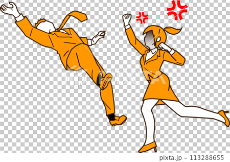 一名商人被打飛的插圖 113288655