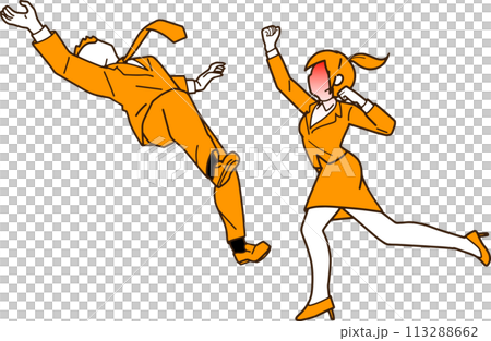 Illustration of a businessman being punched 113288662