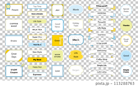 Frame, speech bubble, set, decoration, ornament, ribbon, frame, variation, material, stylish, design Frame, speech bubble, set, decoration, ornament, ribbon, frame, variation, material, stylish, design 113288763