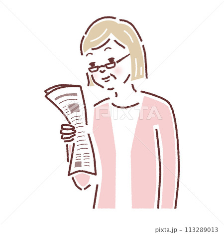 老眼の女性 老眼の女性 113289013